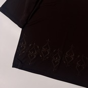 Leilian レリアン 刺繍デザイン レーヨン 五分袖 カットソー ブラウス 13+/ブラウン