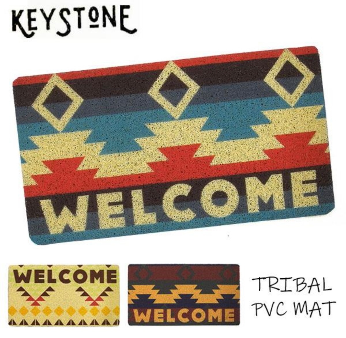 Trabal Pvc KEY STONE Tribal PVC Mat キーストーン トライバル柄マット | discolor