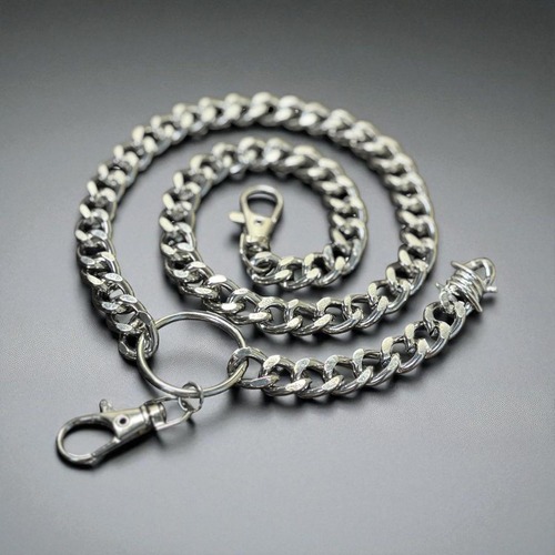 喜平 約55cm ウォレットチェーン アメカジ クリップ シルバー kw15