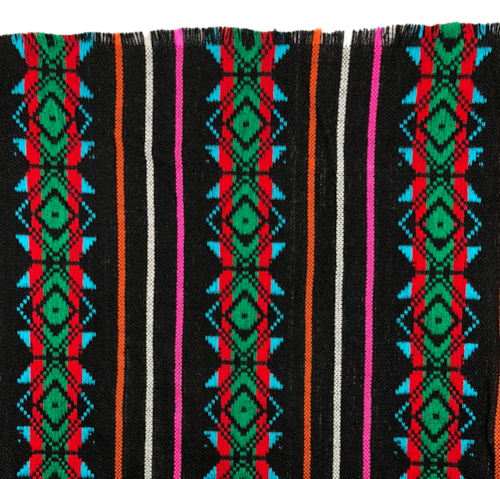 メキシコ カラフル柄 布 ブラック 10cm