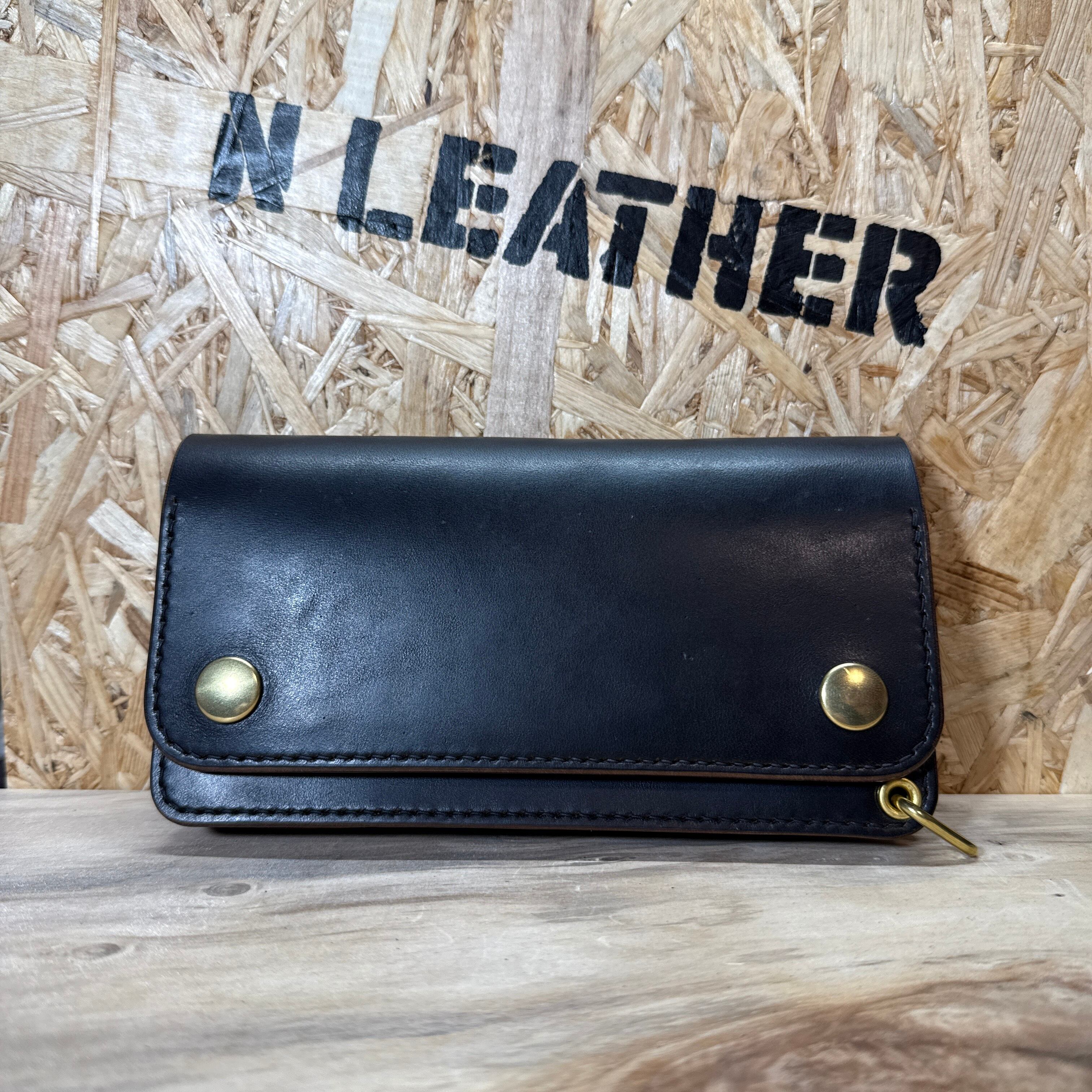 ◇ トラッカーウォレット ◇ サドルレザー 茶芯 ブラック ◇ | Pay ID