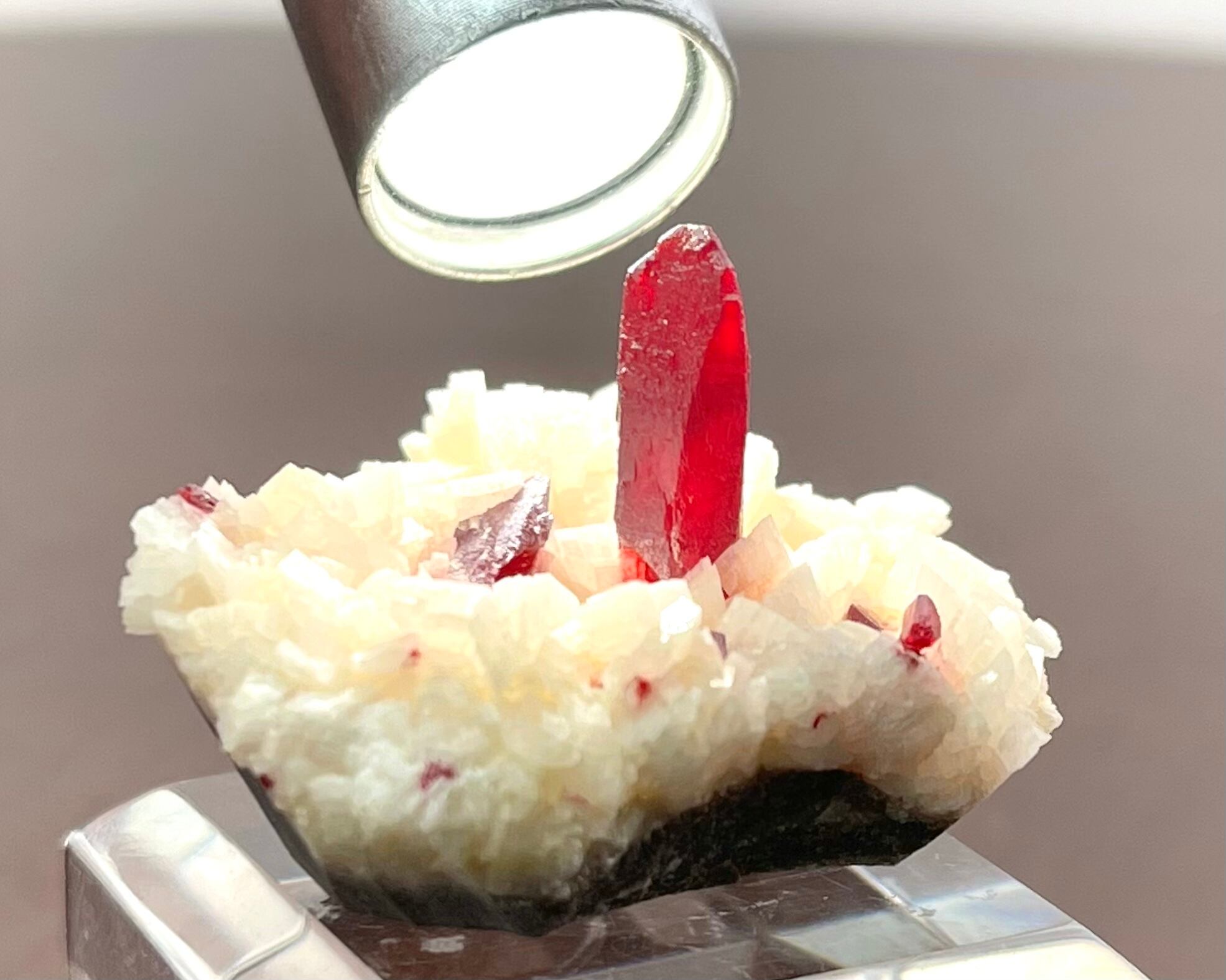 シナバー / ドロマイト【Cinnabar on Dolomite】中国産 | PEANUTS MINERALS