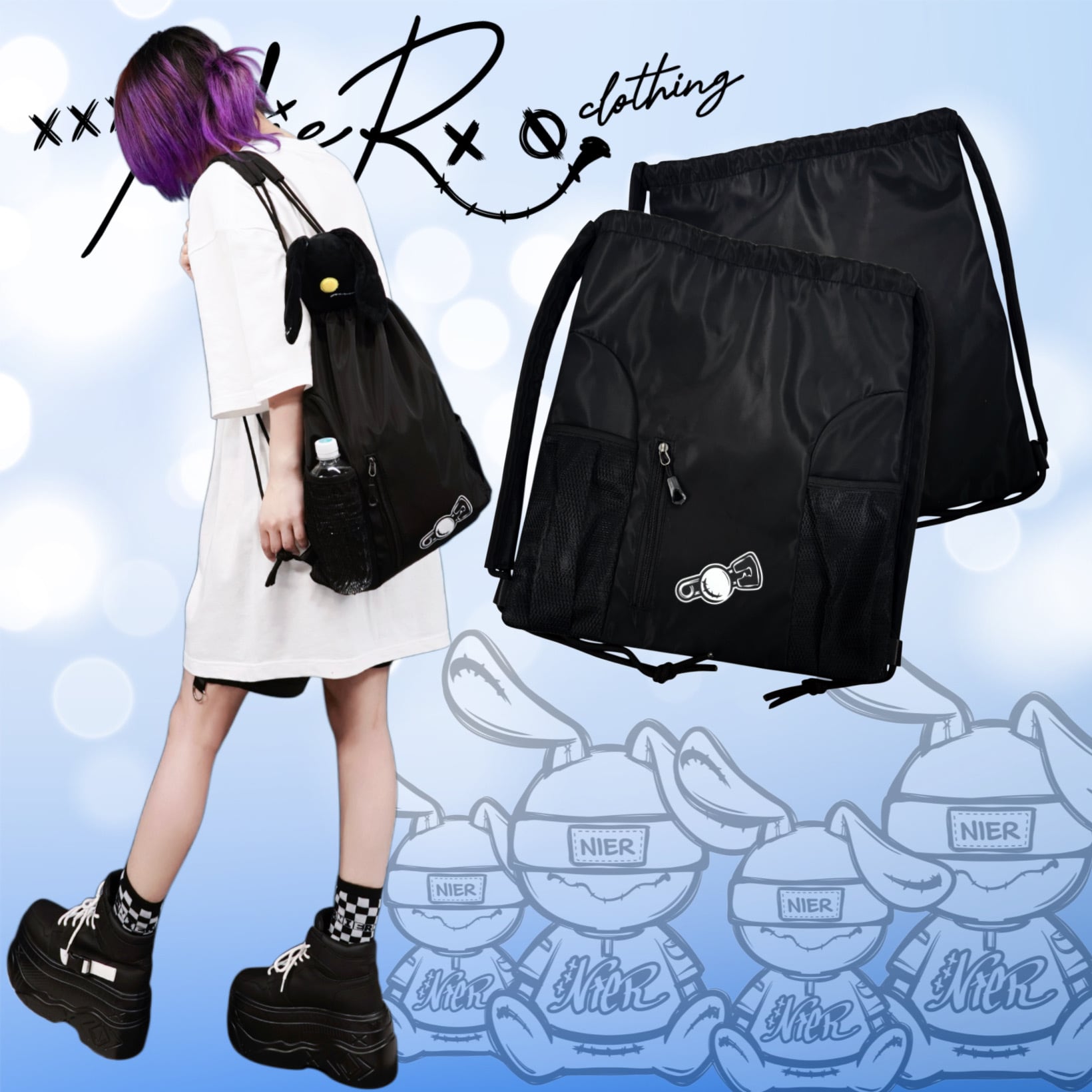 LAST DAY＆1st DAY限定大特価》NIER TAIL DESIGN DRAWSTRING BAG