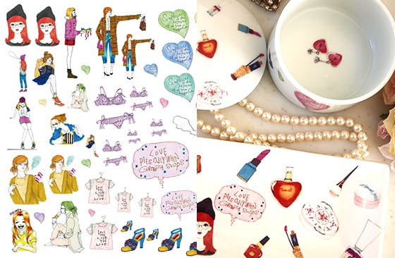 70%OFF【水彩】ガールズファッション転写紙 A3サイズ (ポーセリンアート用転写紙)