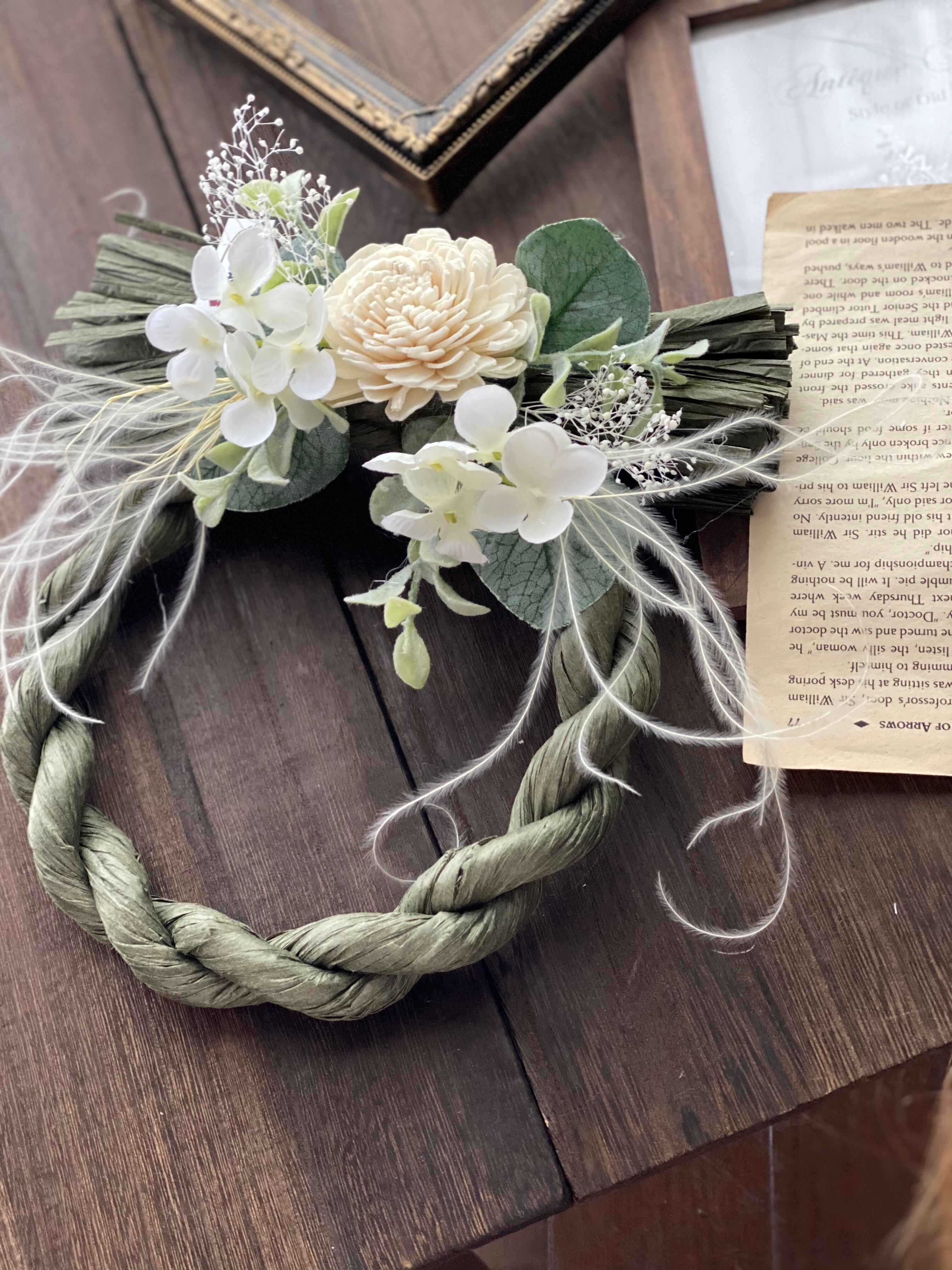 しめ縄リース カーキ Houkiboshi