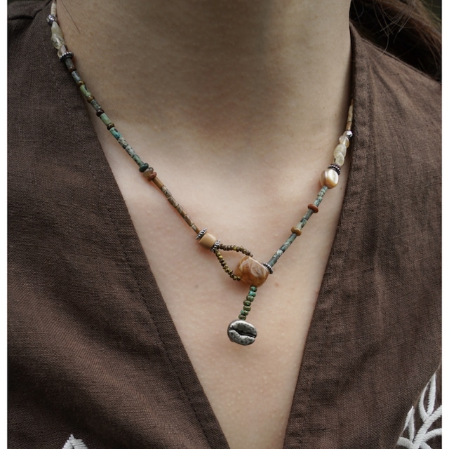 エスニックスタイル 天然石 ネックレス W10466