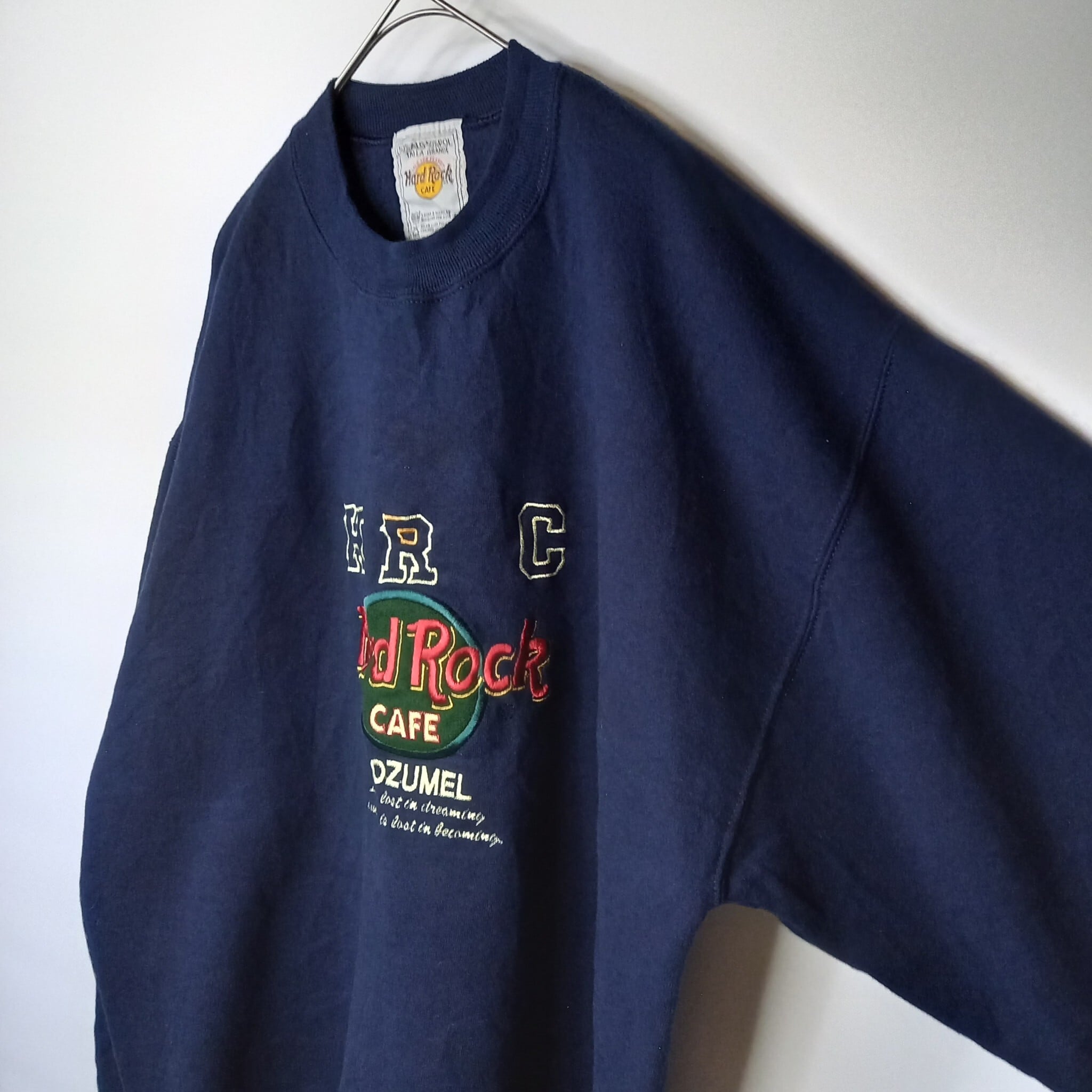 US古着 US古着 ビンテージ メキシコ製 スウェット 刺繍ロゴ ネイビー 