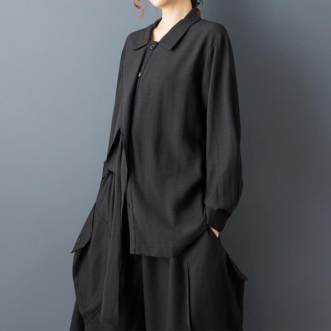 アシメタイ デザイン シャツ 00343