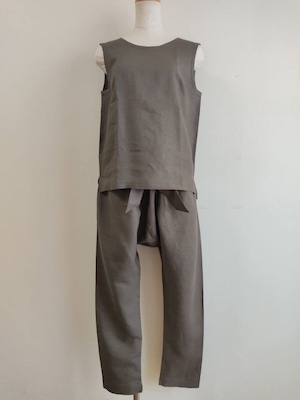 Linen100% woven Set up＊Khaki