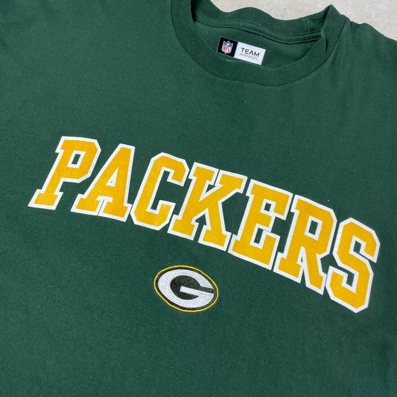 NFL GREEN BAY PACKERS チームロゴ Tシャツ メンズXL 古着 ヴィンテージ ビンテージ グリーンベイ・パッカーズ