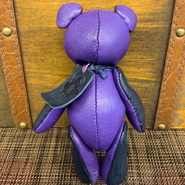 ジビエレザー鹿革ベルベア★マイスターの手作り「ベルズベア」パープル＆インディゴ　写真の1点販売です