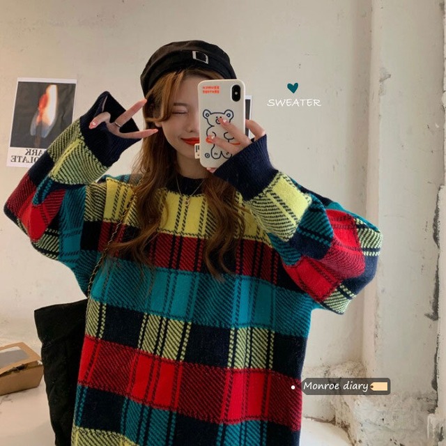 ヴィンテージセーター レディースオータムウィンタールーズニットスタイルトップス 秋物 冬物 ビンテージ モンロー48383256409