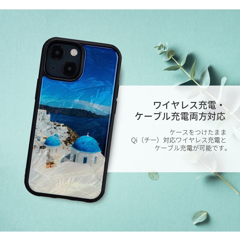 国内正規品 ikins アイキンス iPhone 14 / iPhone 14 Pro 天然貝ケース 名所シリーズ  天然の貝と世界の名所を組み合わせた煌びやか | msquall エムスコール プレゼントに最適な雑貨ショップ