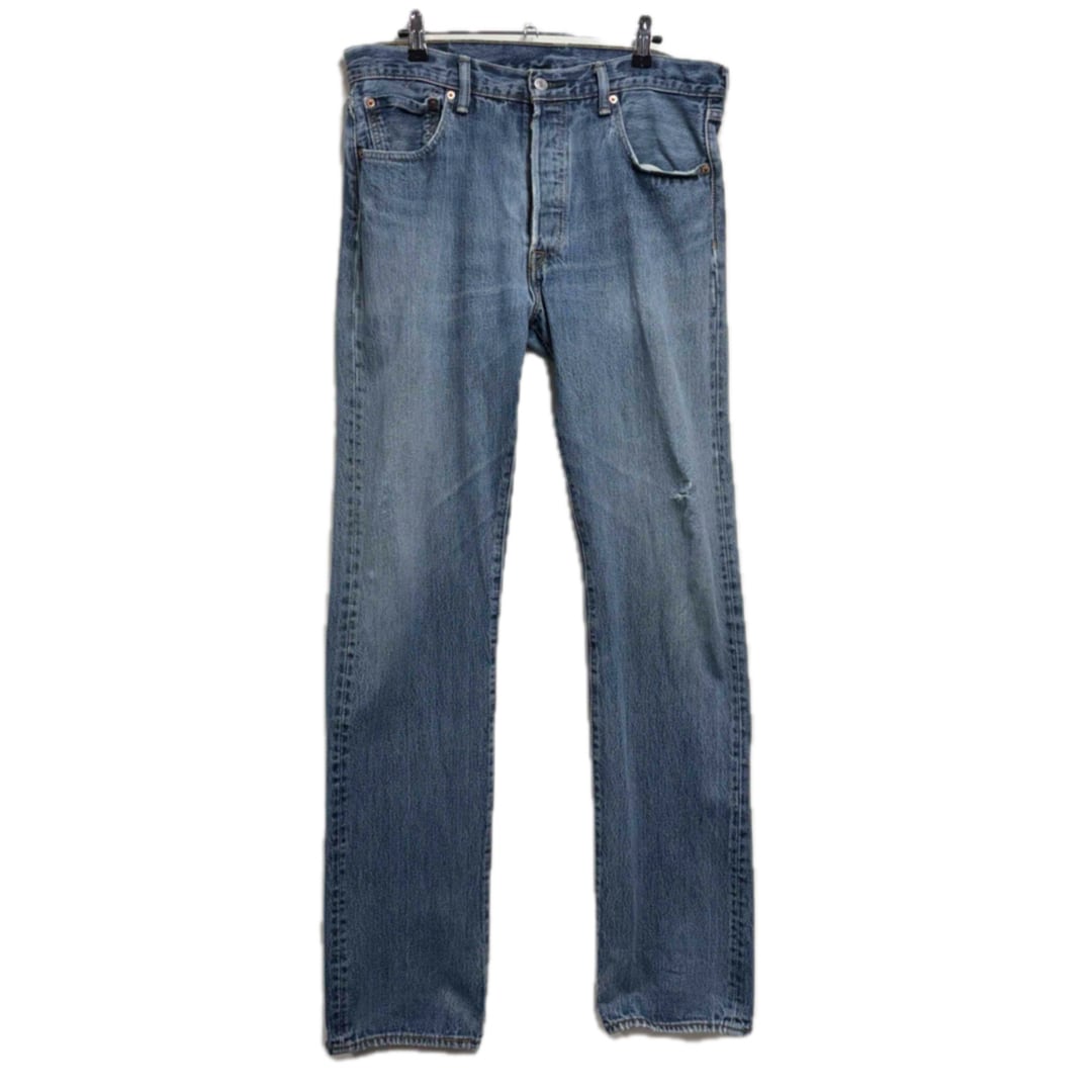 ANCELLM DAMAGE SELVEDGE DENIM STRAIGHT 5P PANTS (INDIGO) ANC-PT11