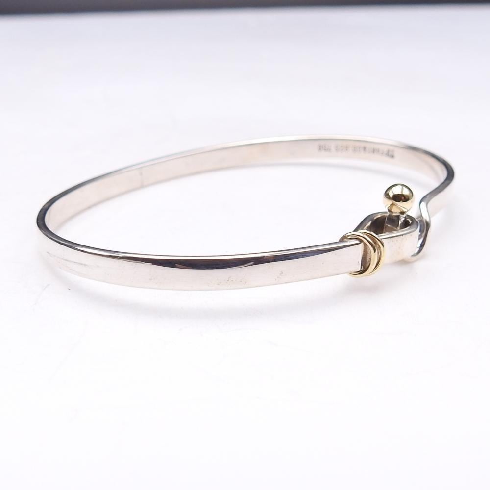 ティファニー SV925/750 フック＆アイ バングル[g363-80] かいじゅう 