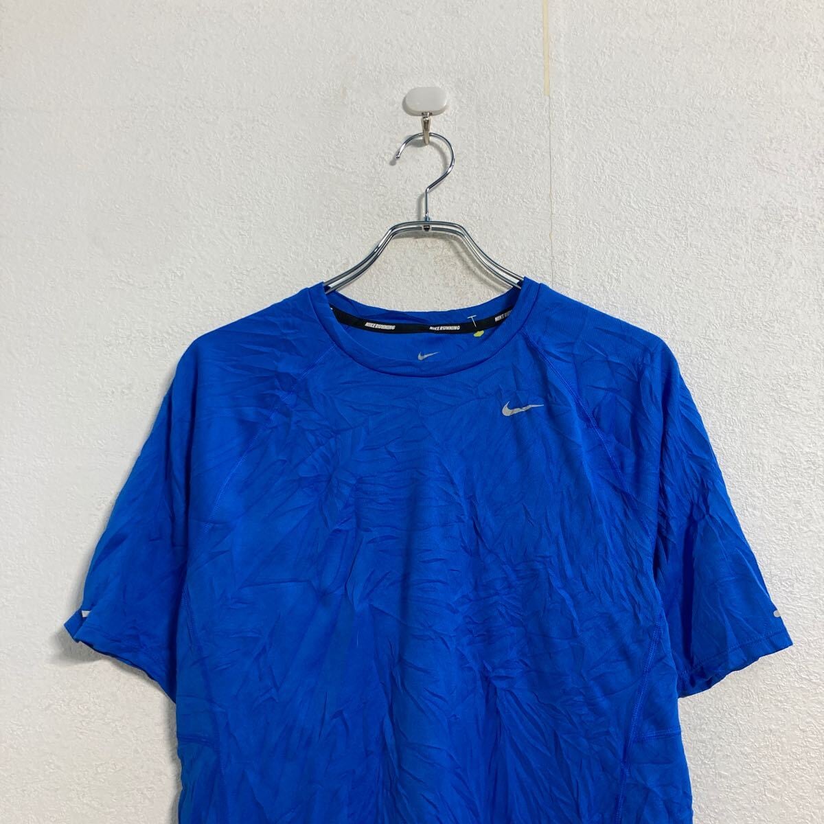 NIKE 半袖 ロゴTシャツ M ブルー ナイキ ドライフィット ワンポイント