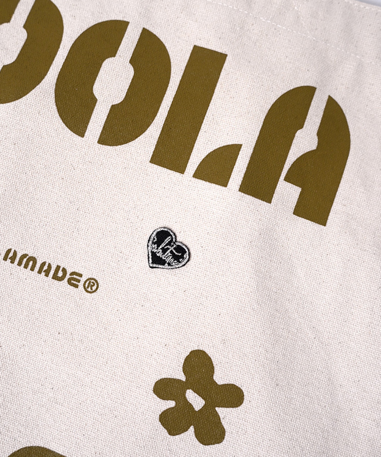 【直営限定ITEM】COOLA MADE フラワーロゴプリントトートバッグ (NATURAL) CQ-48547H