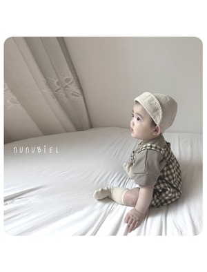 【即納】nunu biel / baby /checkerboard romper