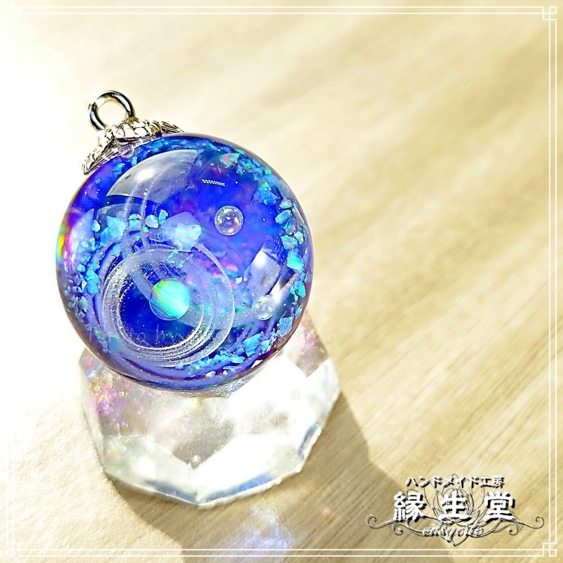 レジン宇宙玉・25mm 十二天将・蒼～騰蛇～ ネックレス | PAY ID