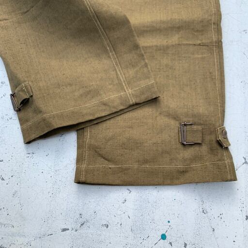 40s 希少 フランス軍 ヴィンテージ 後期 モーターサイクル リネン混 6 40s Deadstock FRANCE ARMY フランス軍 モーターサイクルパンツ