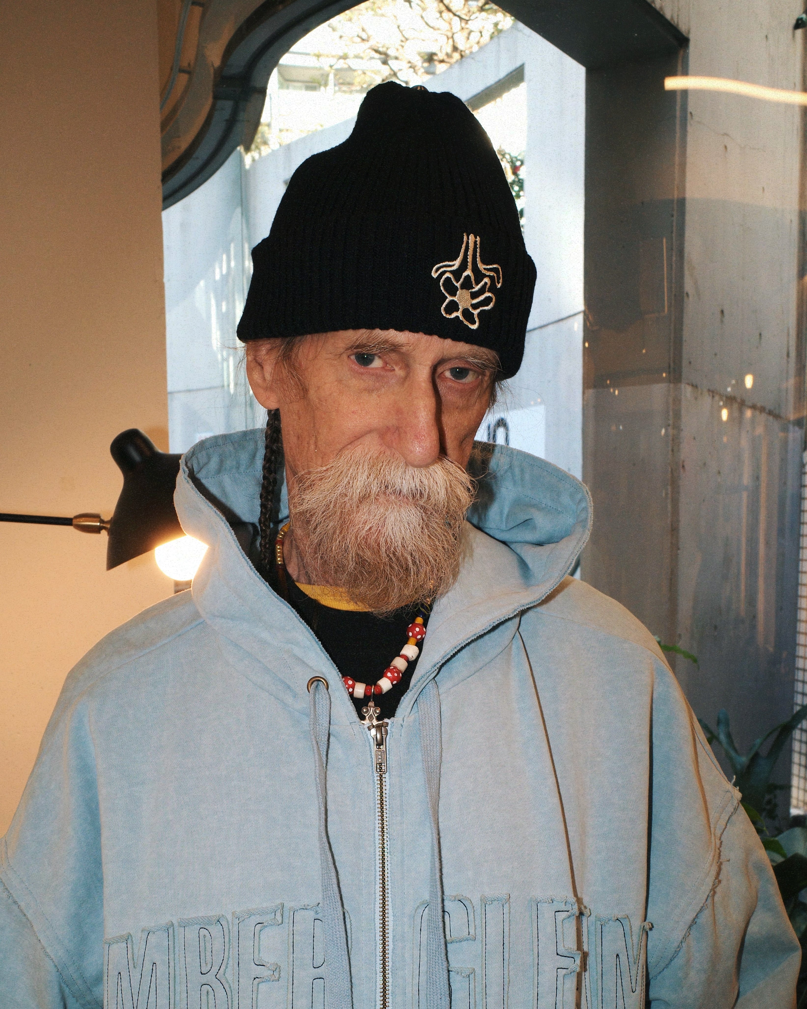 Flower Black | Concho Knit Cap