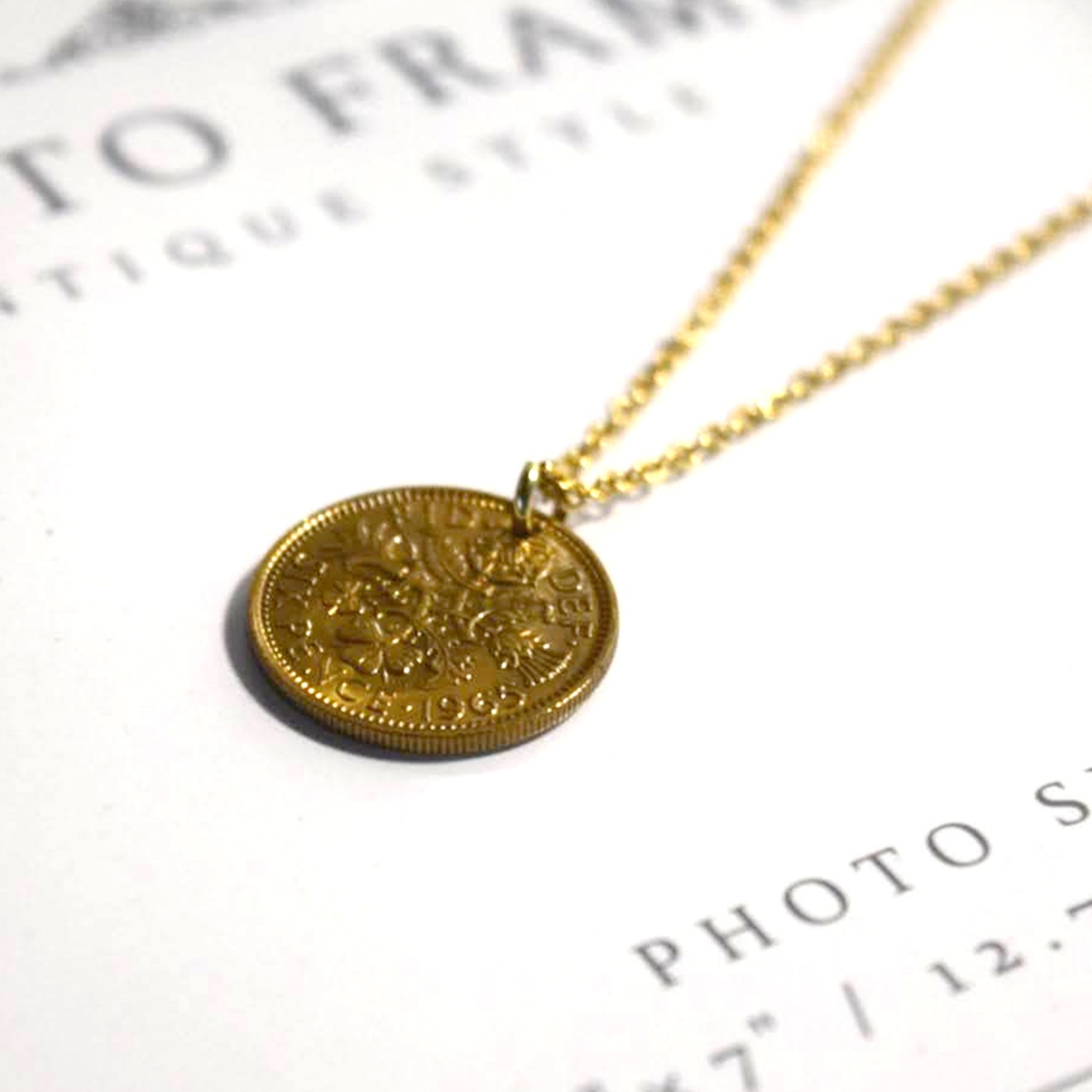 シックスペンス コイン ネックレス ゴールド