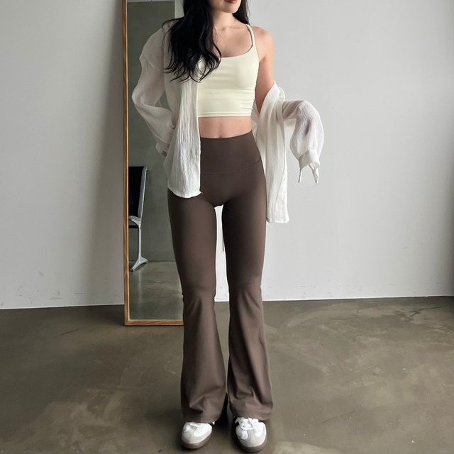 Nnylon flare leggings【3 colors】