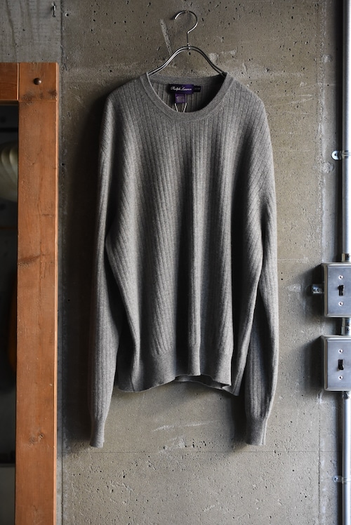 OK/90-00's "Ralph Lauren purple label" cashmere rib knit. MADE IN ITALY -dead stock-
