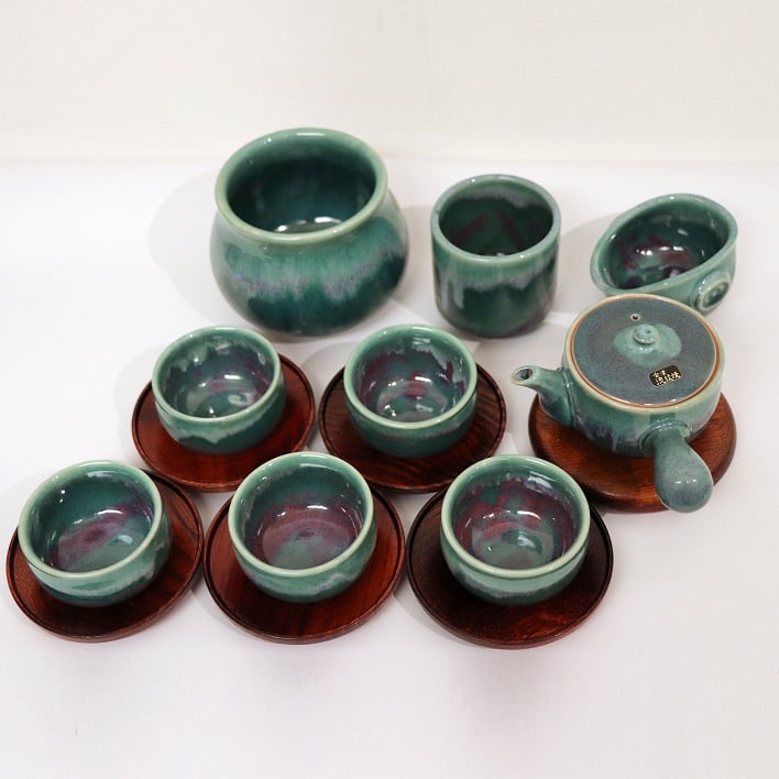 会津流紋焼・煎茶器揃・No.190411-039・梱包サイズ80 | リサイクル