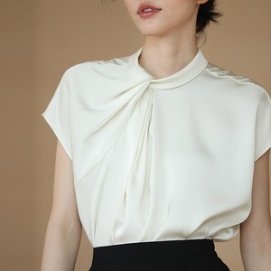 champagne pearl tuck blouse＜t3325＞