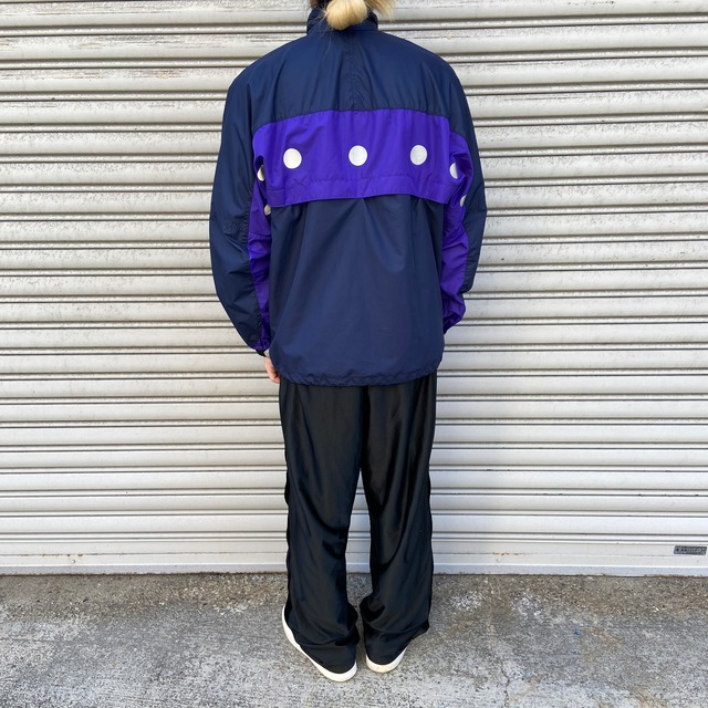 NIKE F.I.T ナイロンジャケット リフレクターロゴ 紺紫 M