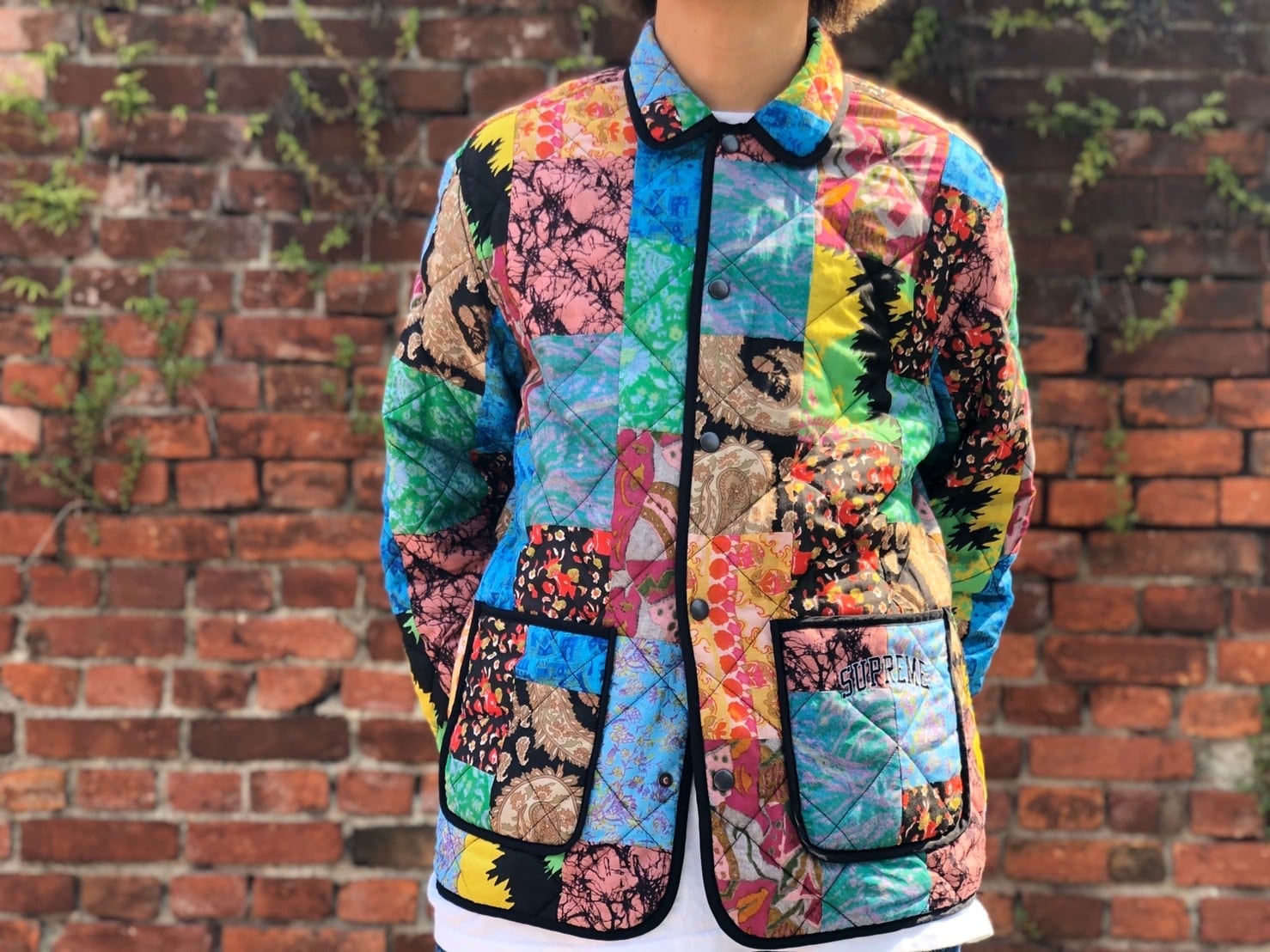 Reversible patchwork Quilted jacket L - ブルゾン