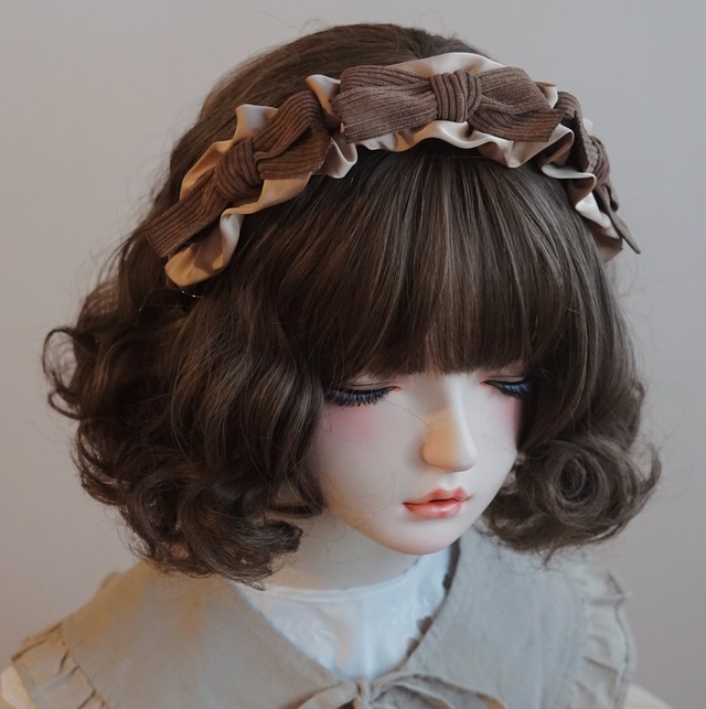 ショコラリボンフリルヘアバンド♥LA253