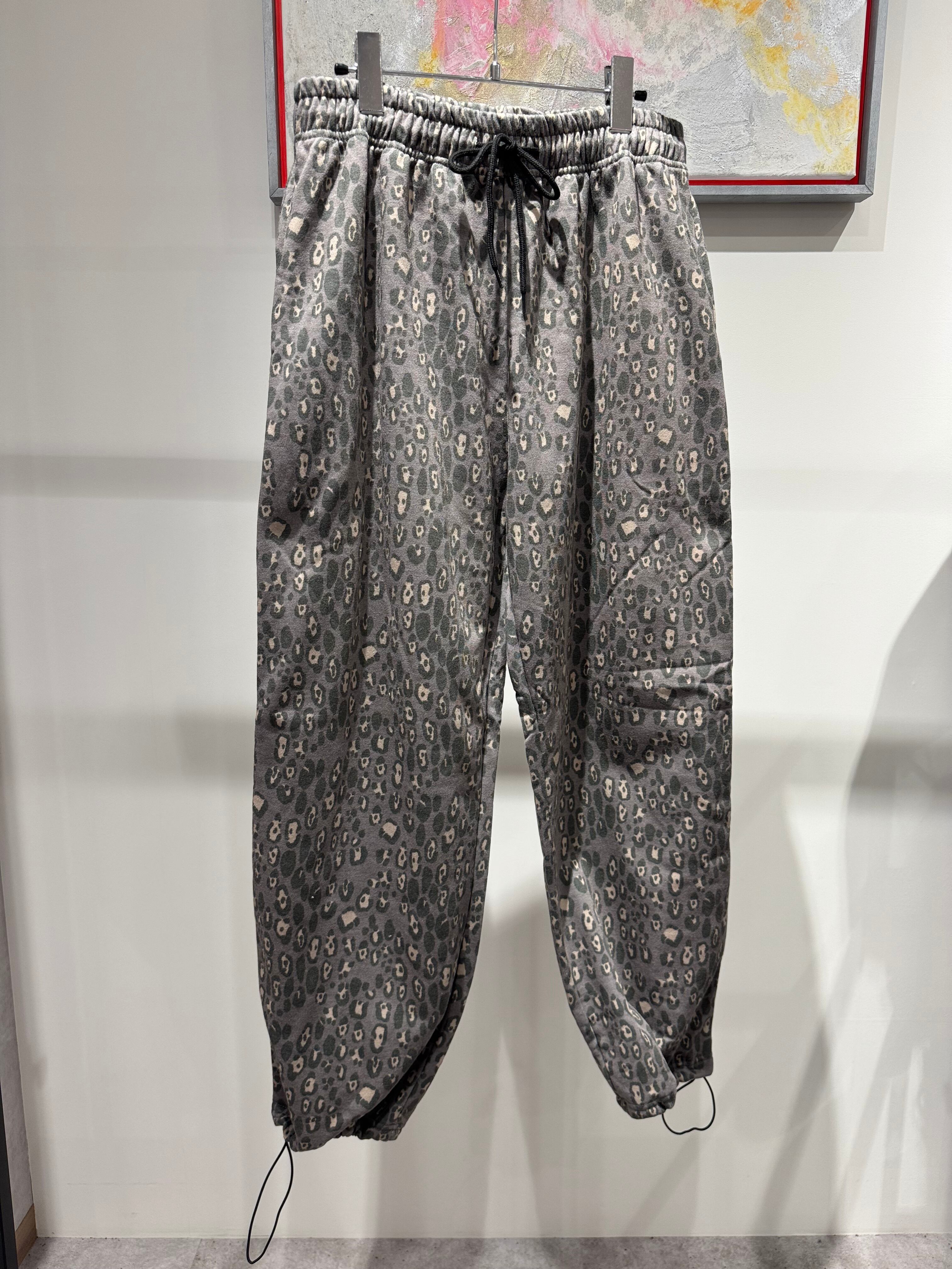 brown leopard loose fit pants