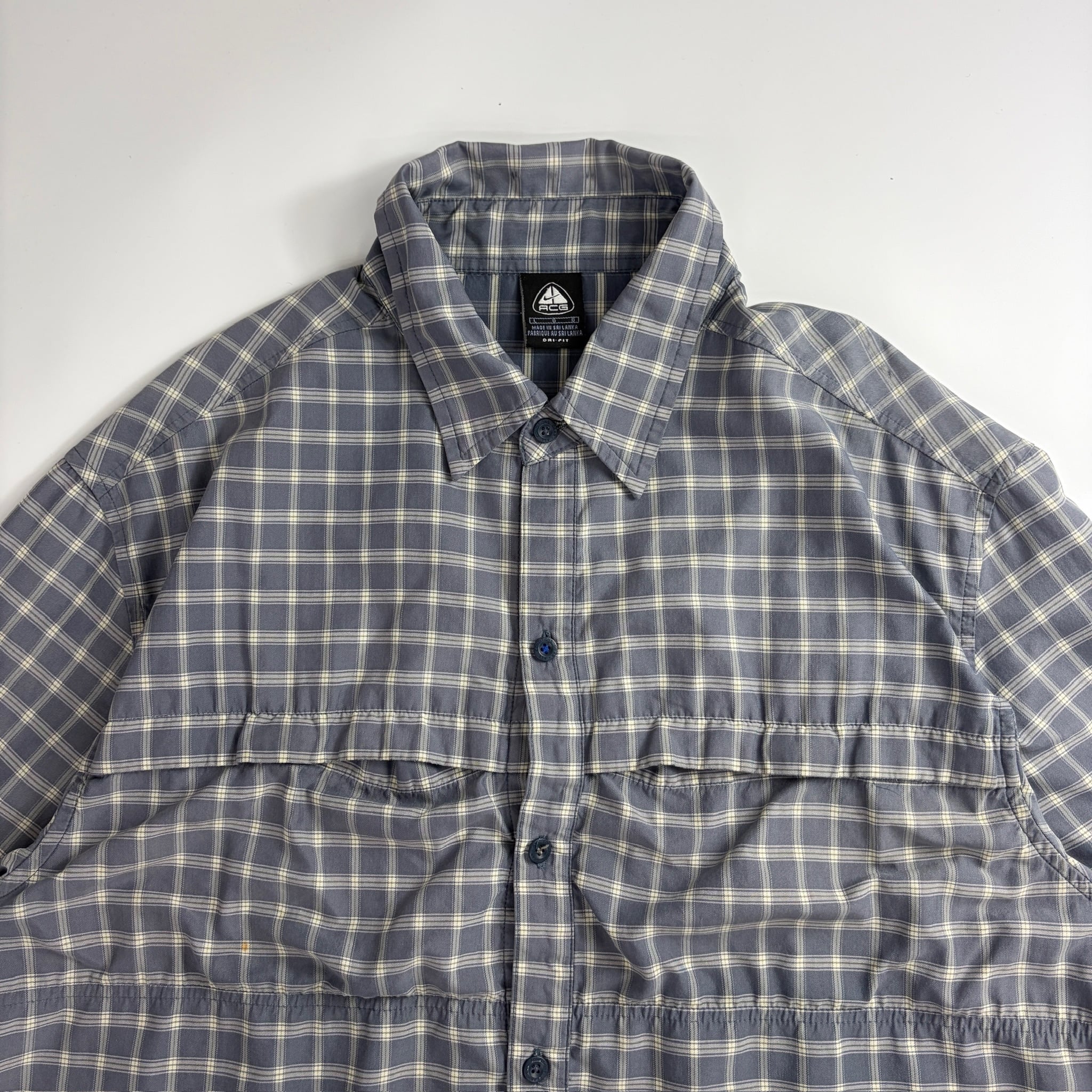 00s Nike ACG Plaid Outdoor Shirt Blue