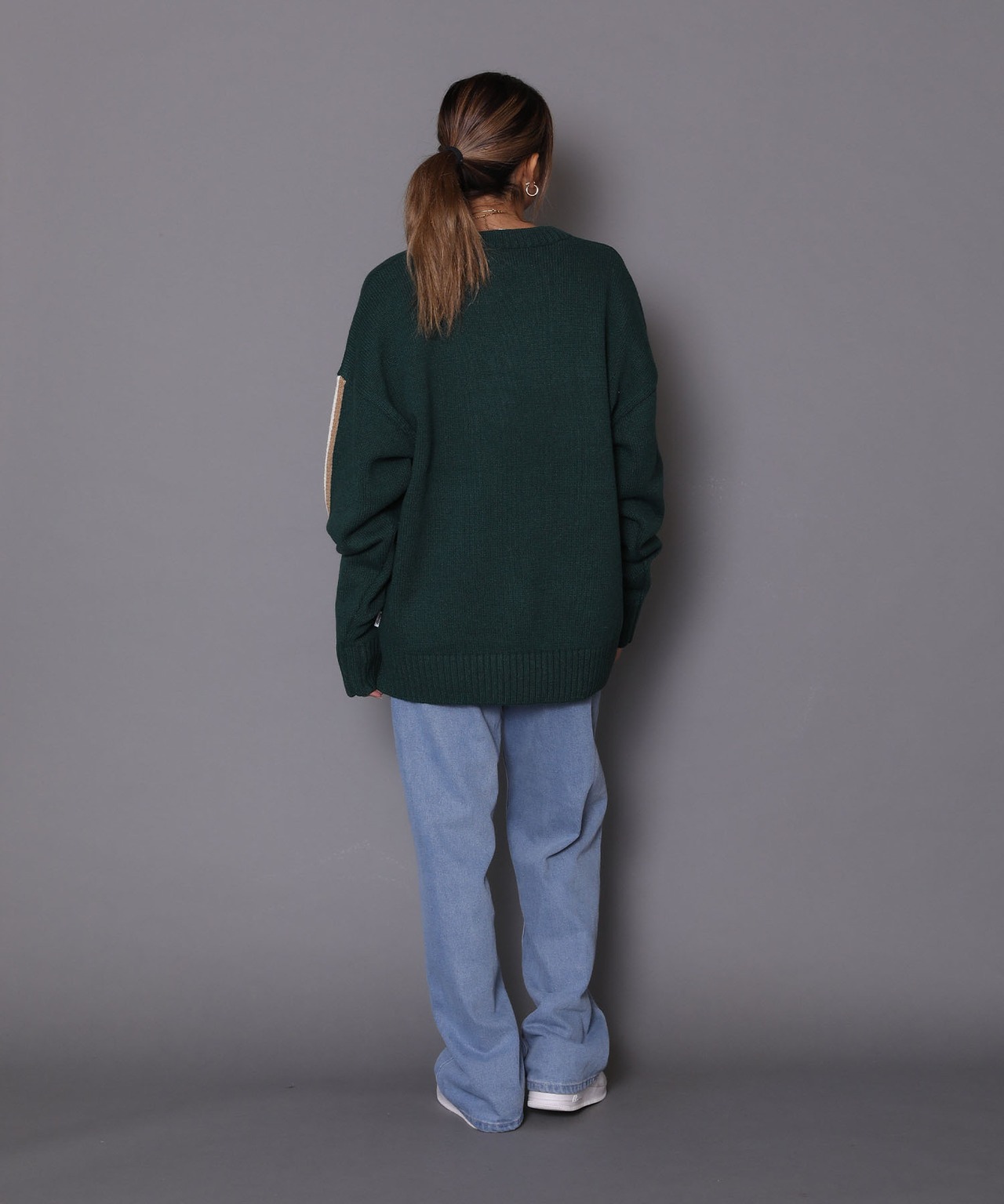 【#Re:room】HAND-EMBROIDERY BIG CREW KNIT［REK107］