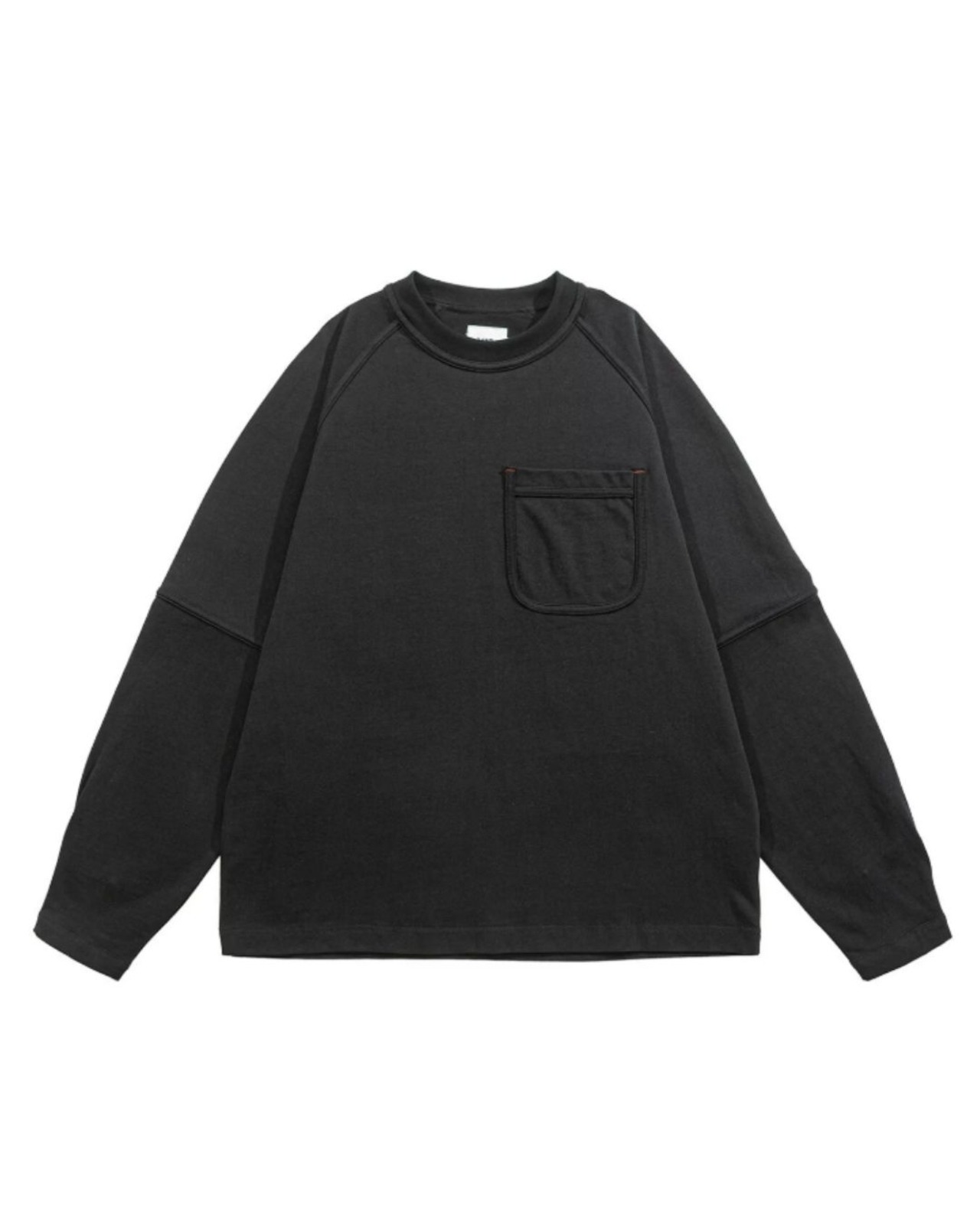 ドロップショルダーパッチポケット長袖Tシャツ S0670