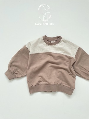 【Lovin'】ホットチョコスウェット 80〜130cm ベージュ/オートミール 241026
