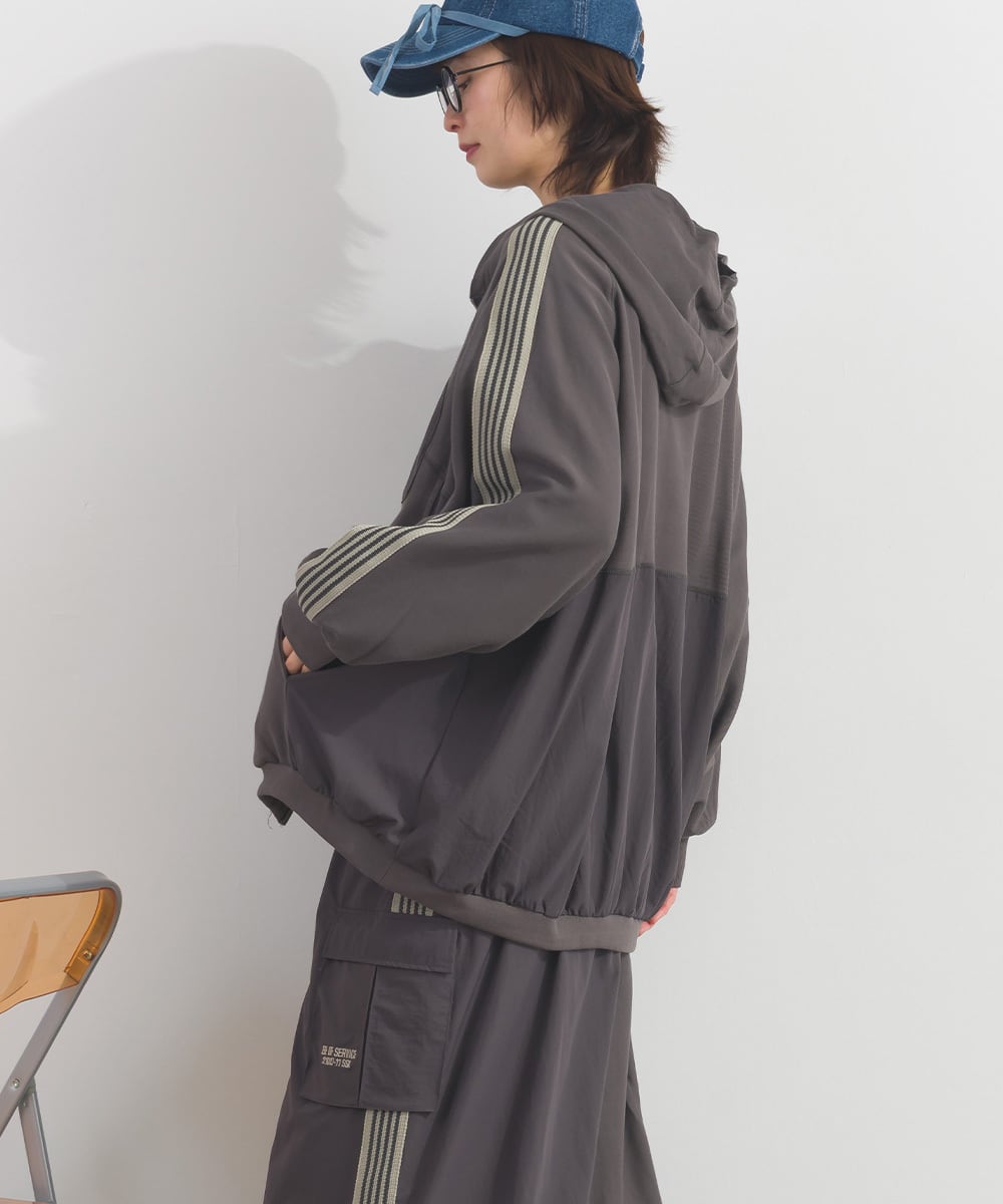 K261046 シルケットツイルトラックZIPパーカー / Silket Twill Track