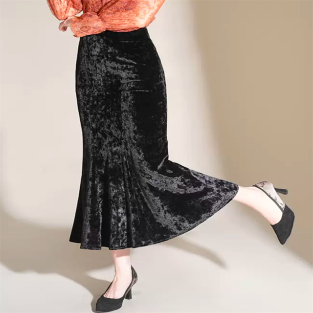 【送料無料】 ロングスカート 2色 マーメイドスカート マキシ丈 タイト フレア Aライン ハイウエスト 厚手 ベロア かわいい 大人可愛い きれいめ カジュアル 大人 上品 おしゃれ お洒落 こなれ感 コンサバ系 ラフ 抜け感 エレガント フォーマル レディライク 無地 冬 30代 40代 レディース 女性用 ママ服 デート お出かけ お呼ばれ 休日 アウトドア お茶会 女子会 授業参観 誕生日会 結婚式 二次会 パーティー 着回し 普段使い ファッション コーデ スタイル 楽ちん 定番 着痩せ 垢抜け