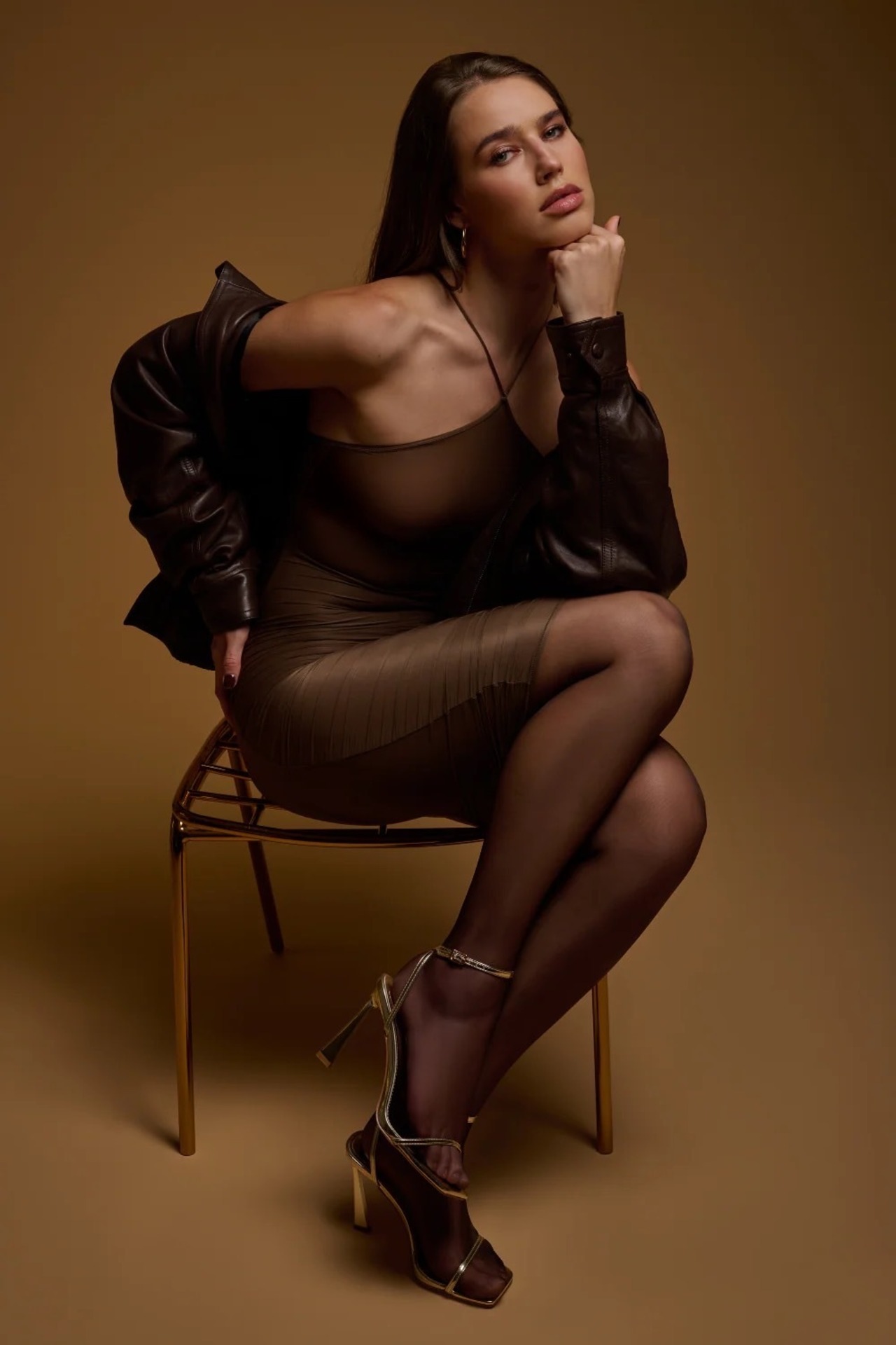 グロッシータイツ ブラウン 2サイズ メゾンクローズ