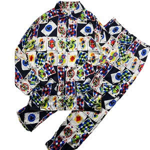 GIANNI VERSACE cards pattern silk sleeping set-up
