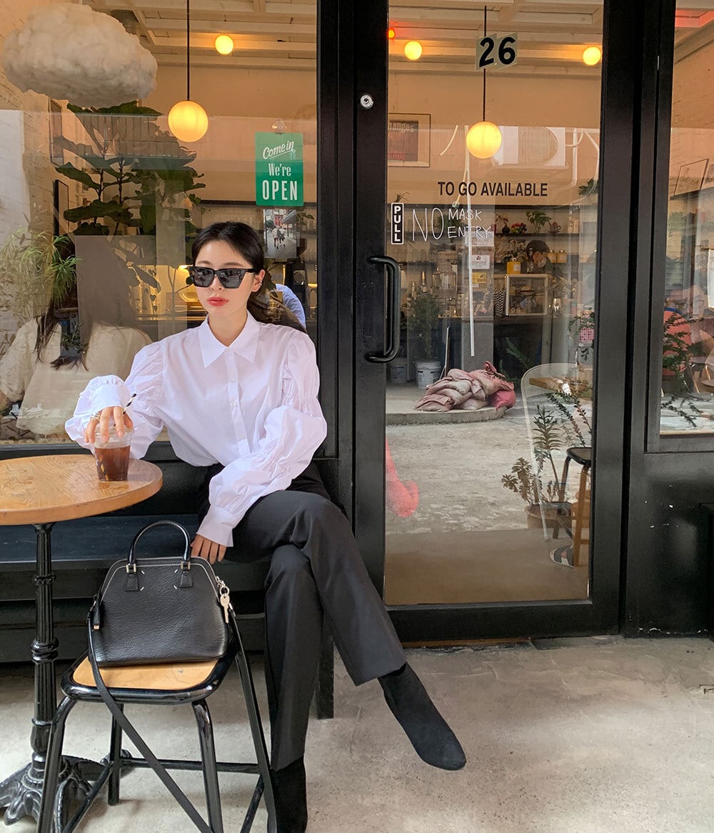 トップス レディース シャツ ブラウス 白シャツ 白トップス 袖あり