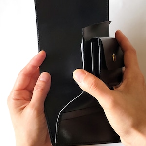 左利き用ボタンミニ財布 各色【受注製作】