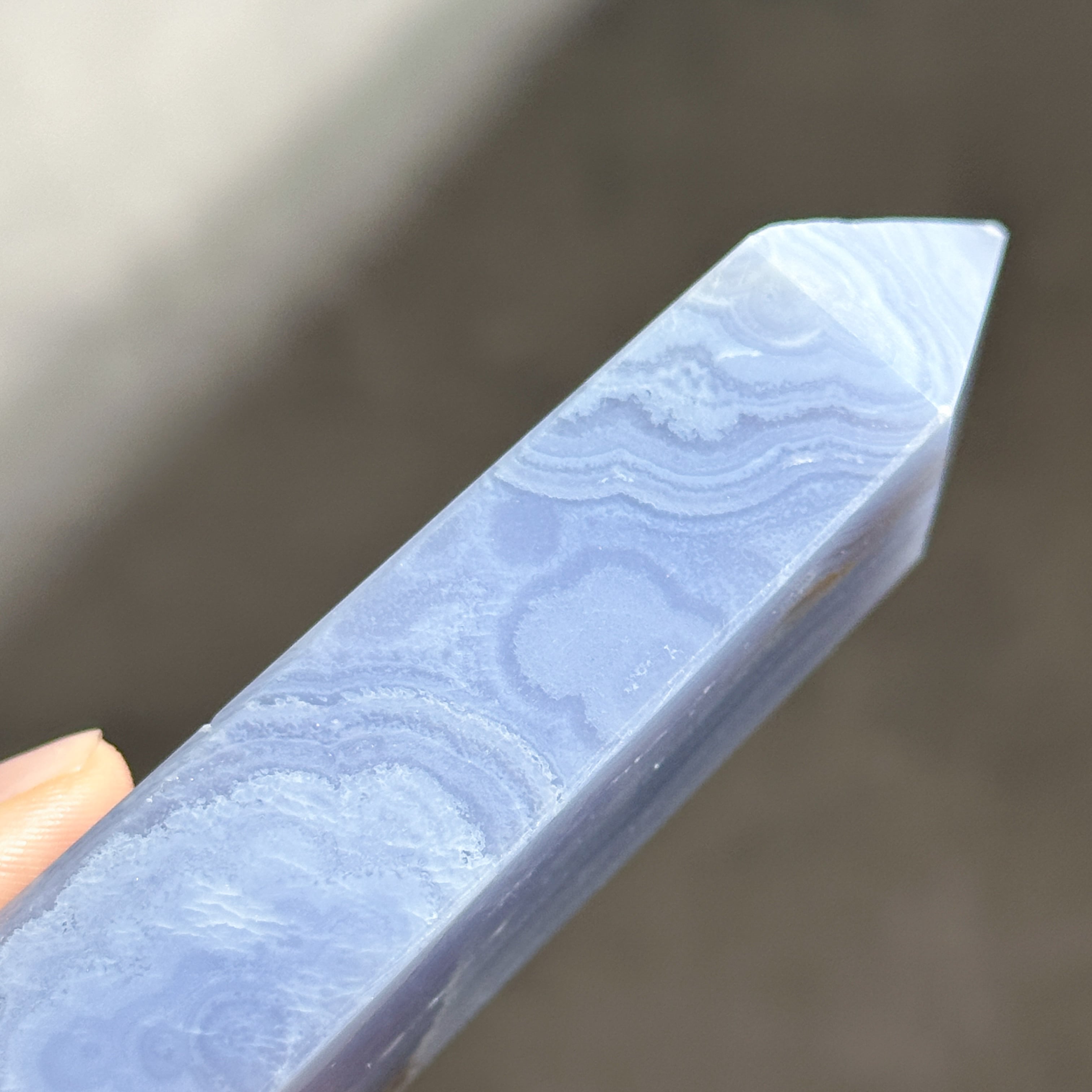 ブルーレースアゲート タワー 12◇ Blue Lace Agate ◇天然石・鉱物