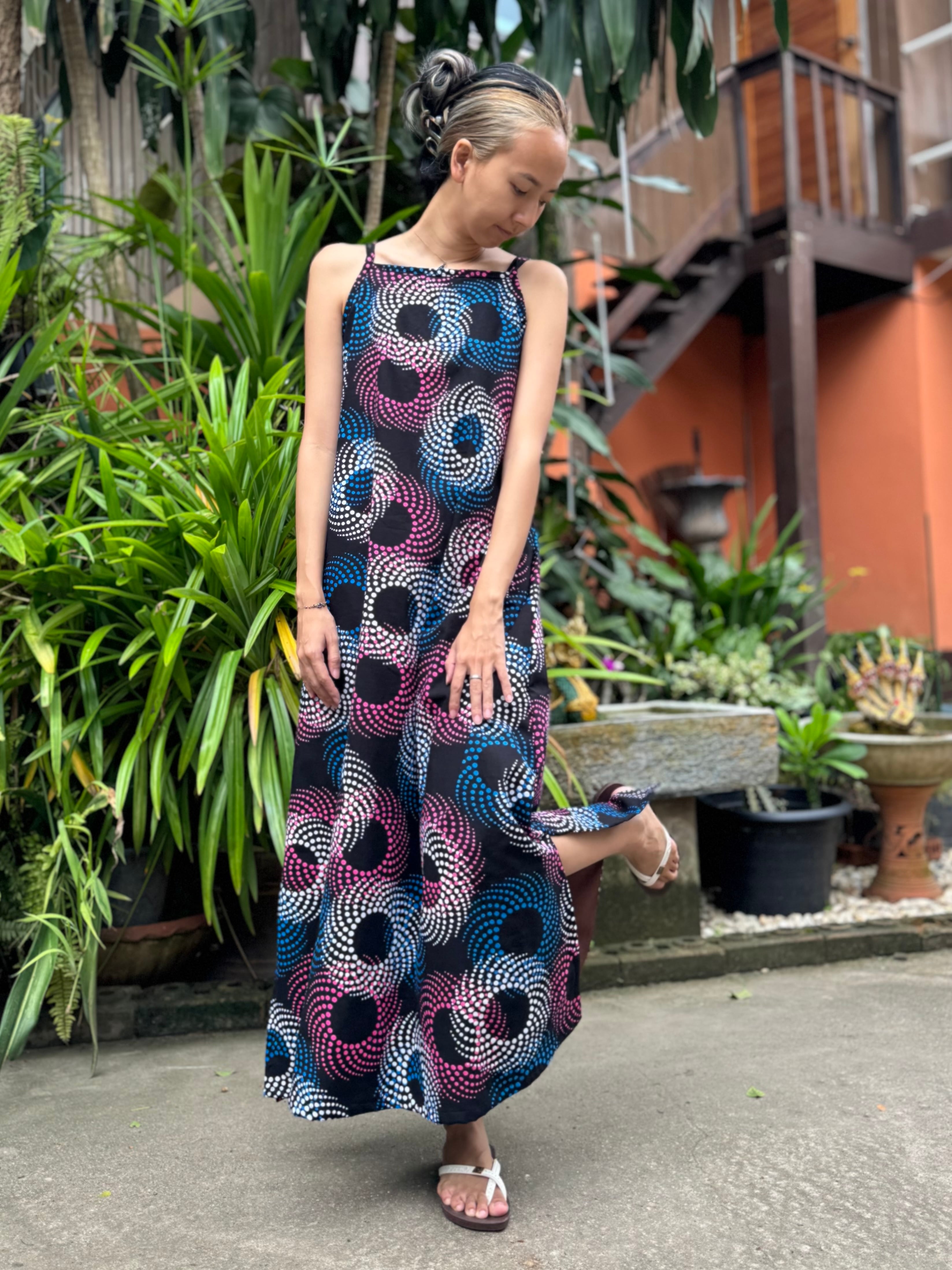 tenowa Aラインワンピース　マキシワンピース　アフリカン tenowa Aラインワンピース マキシワンピース アフリカン - メルカリ