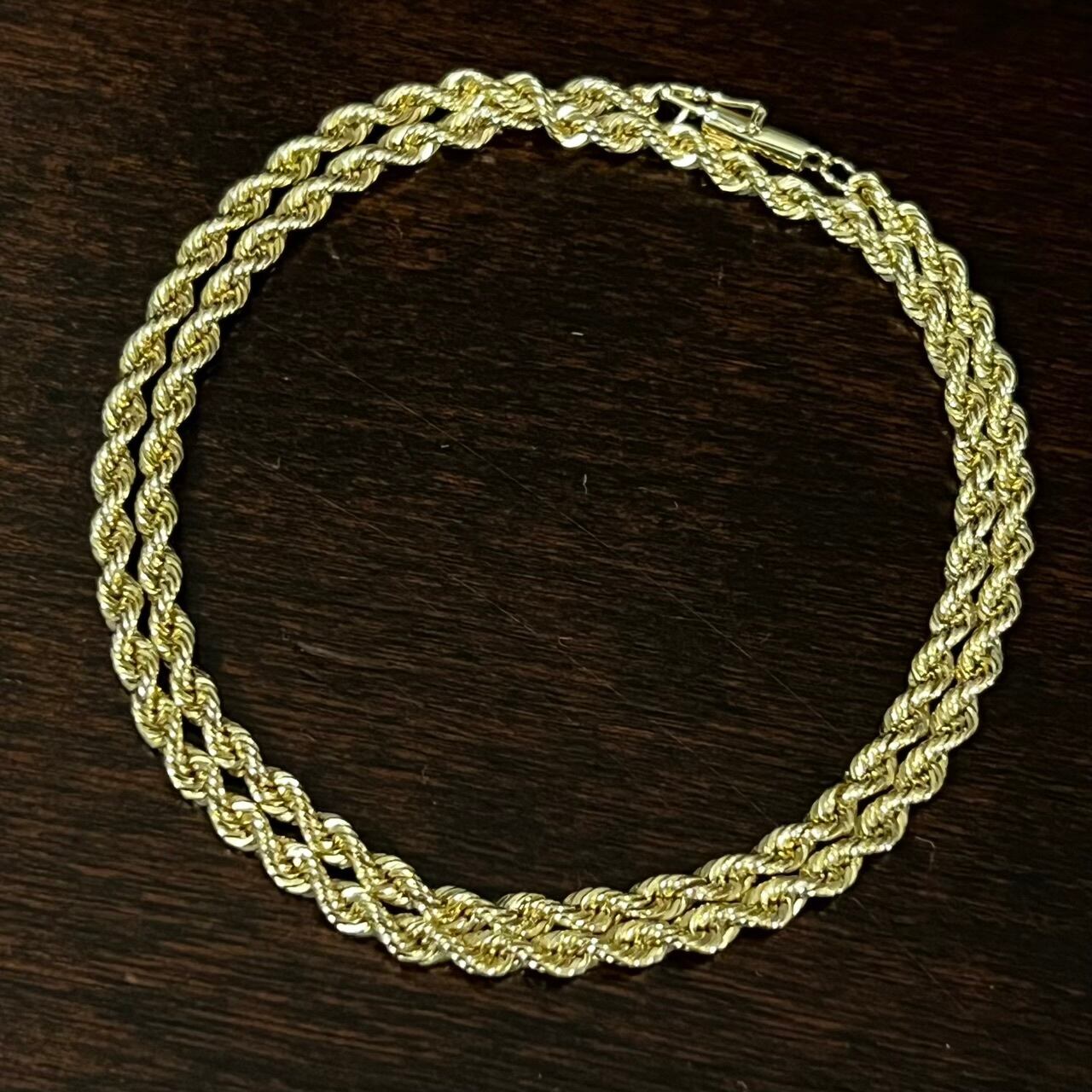 VINTAGE TIFFANY & CO. 14K Gold Twist Rope Narrow Necklace / W