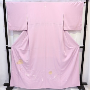 正絹・色留袖・着物・一つ紋・汕頭刺繍・No.200701-0435・梱包サイズ60