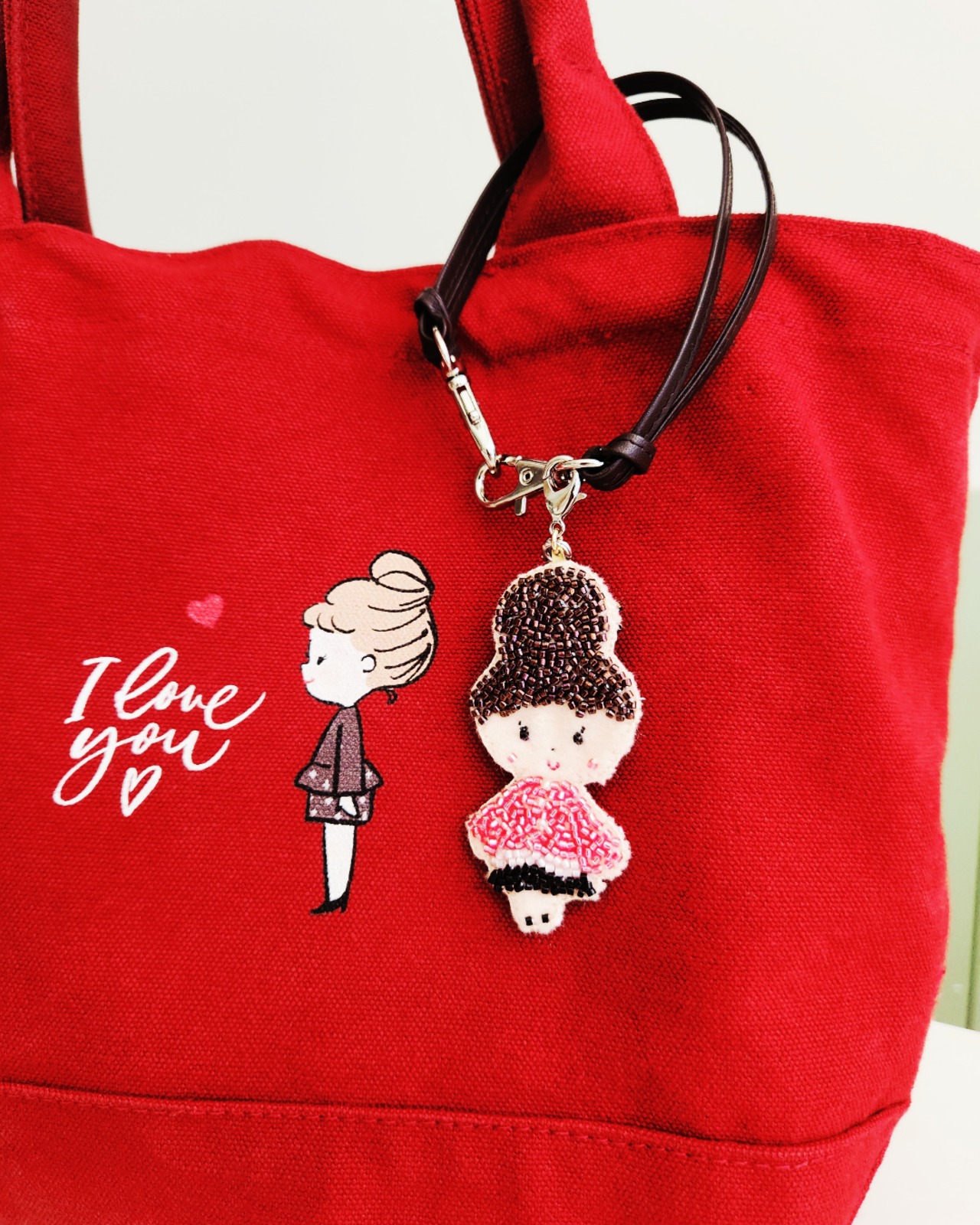 恋するアイリー❣️ビーズ刺繍ストラップ_ローズショコラ - 6
