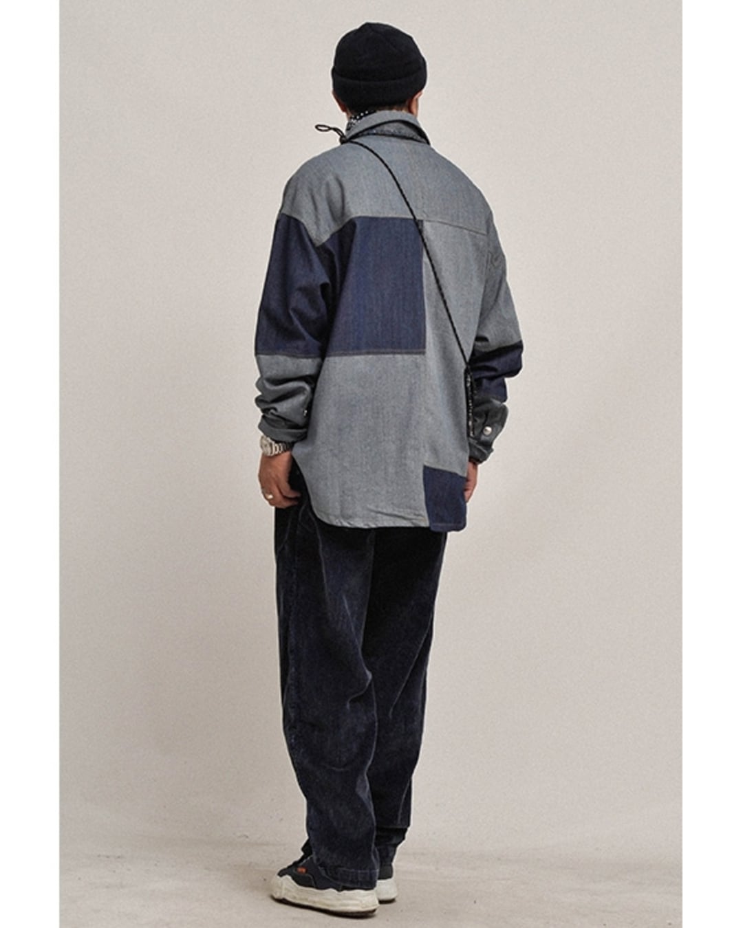Patchwork Oversized Denim Shirt x00777 | XPOSE